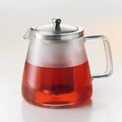 Oldenhof Charme Theepot Met Zeef 1,1 Liter Glas Rvs -Koffie- en theewinkel 007 167 004 tc teekanne charme1