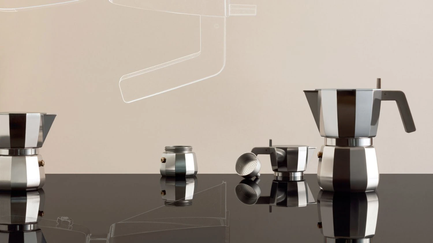 Alessi Moka David Chipperfield Mokapot 6 Kops Aluminium 6 Alessi Moka David Chipperfield Mokapot 6 Kops Aluminium - Afbeelding 4