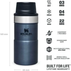 Stanley The Trigger-Action Travel Mug 250 Ml Nightfall -Koffie- en theewinkel stanley pmi classic trigger action thermosbeker 250 ml nightfall eigenschappen